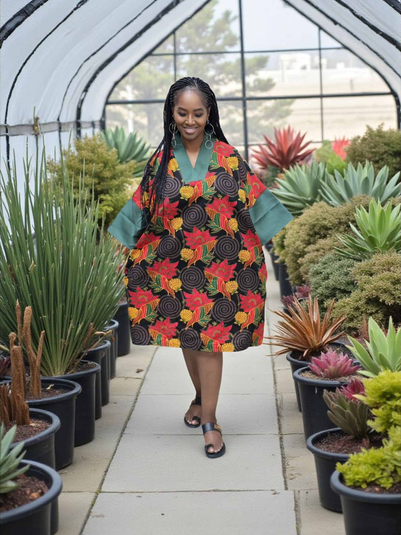 Green flower dress