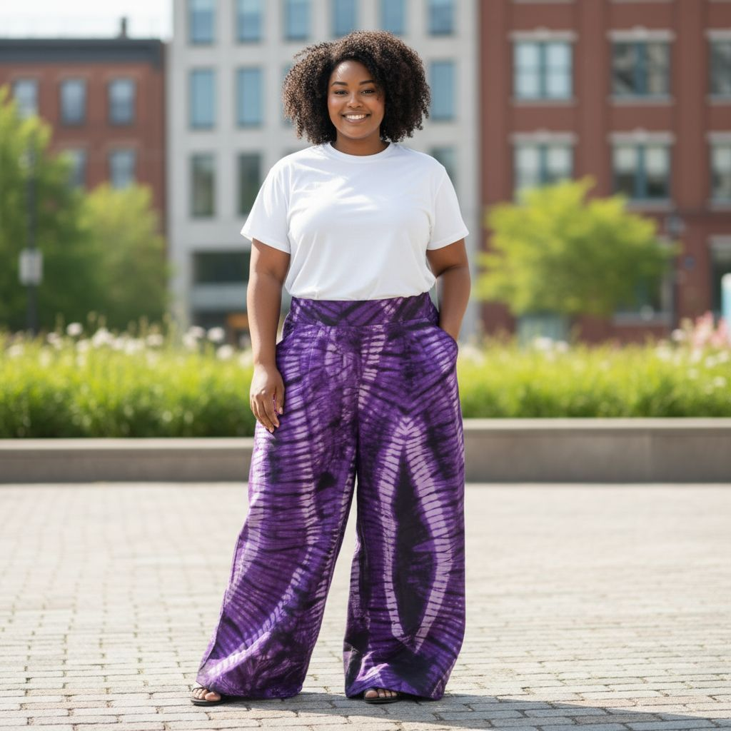 Purple tie dye trouser